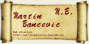 Martin Bančević vizit kartica